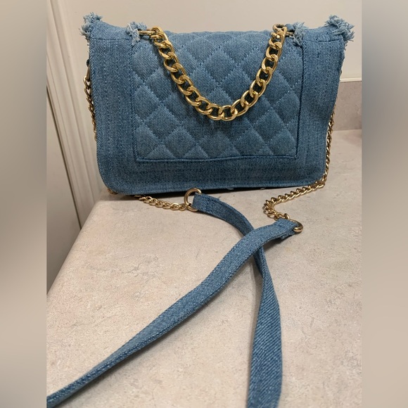 NEW DENIM CHAIN HANDBAG - Picture 5 of 7
